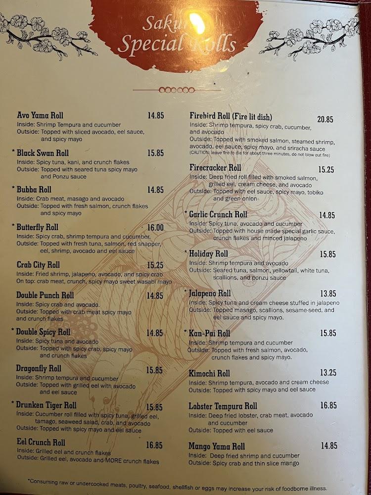 Sakura Japanese Sushi in Elsmere Menu image 4